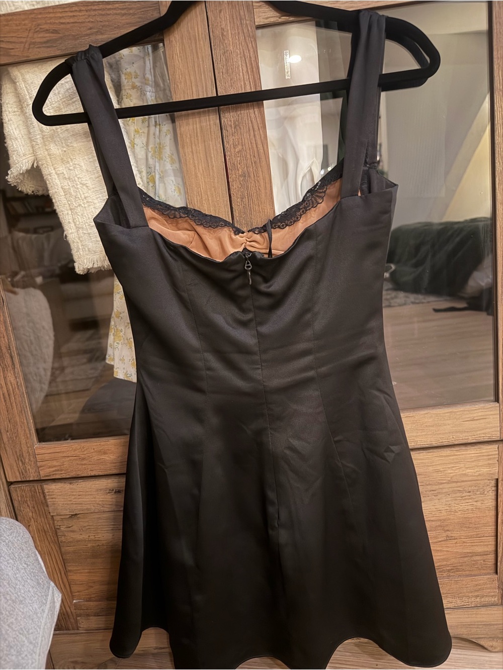 House of CB Black Lace-Detail Mini Slip Dress - Picture 6 of 6